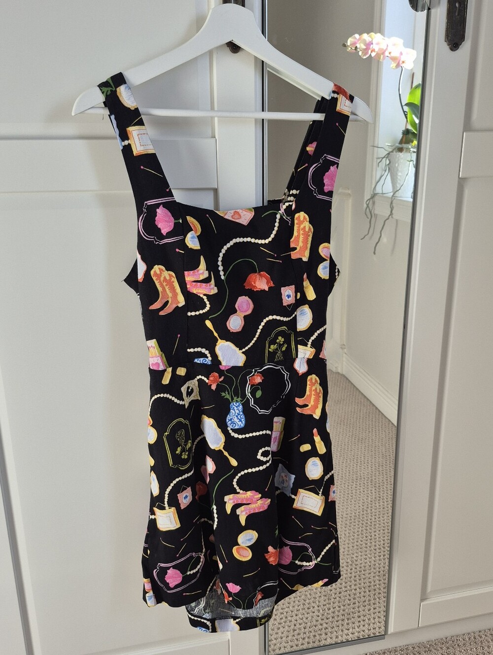 Monteau Los Angeles Linen Rayon Blend Black Mini Dress Fits M/L NWT